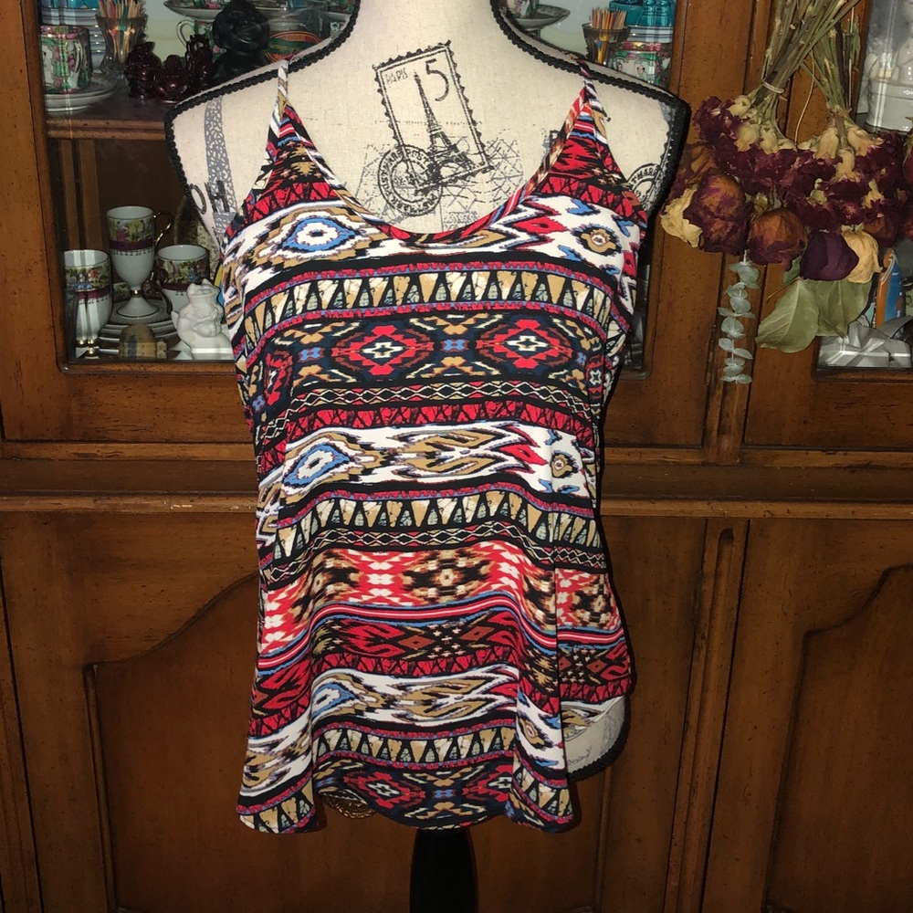 Sexy multi-colored silky top